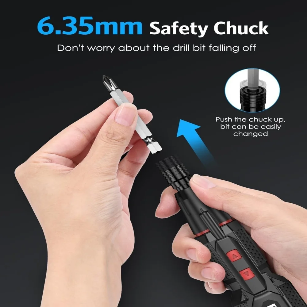 

Cordless Screwdriver Upgraded 42V Cordless Electric Screwdriver Rechargeable With 13 Drill Bits Built-in Work Light Cordless