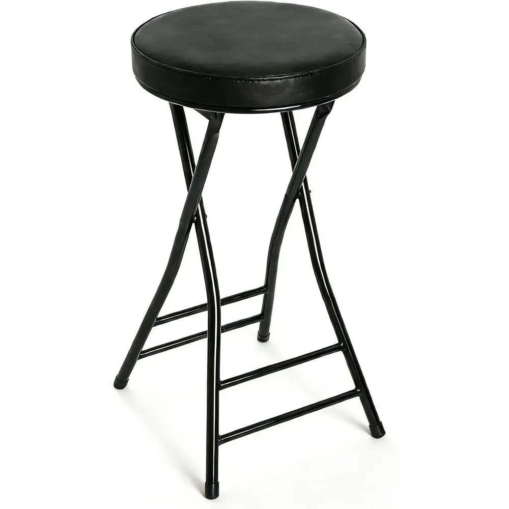 

24 Inch Tall Adjustable Stool Chair, Height Cushioned Leather Padded Bar Chair for Kitchen, Dining, Hiking, Gardening, Travel, B