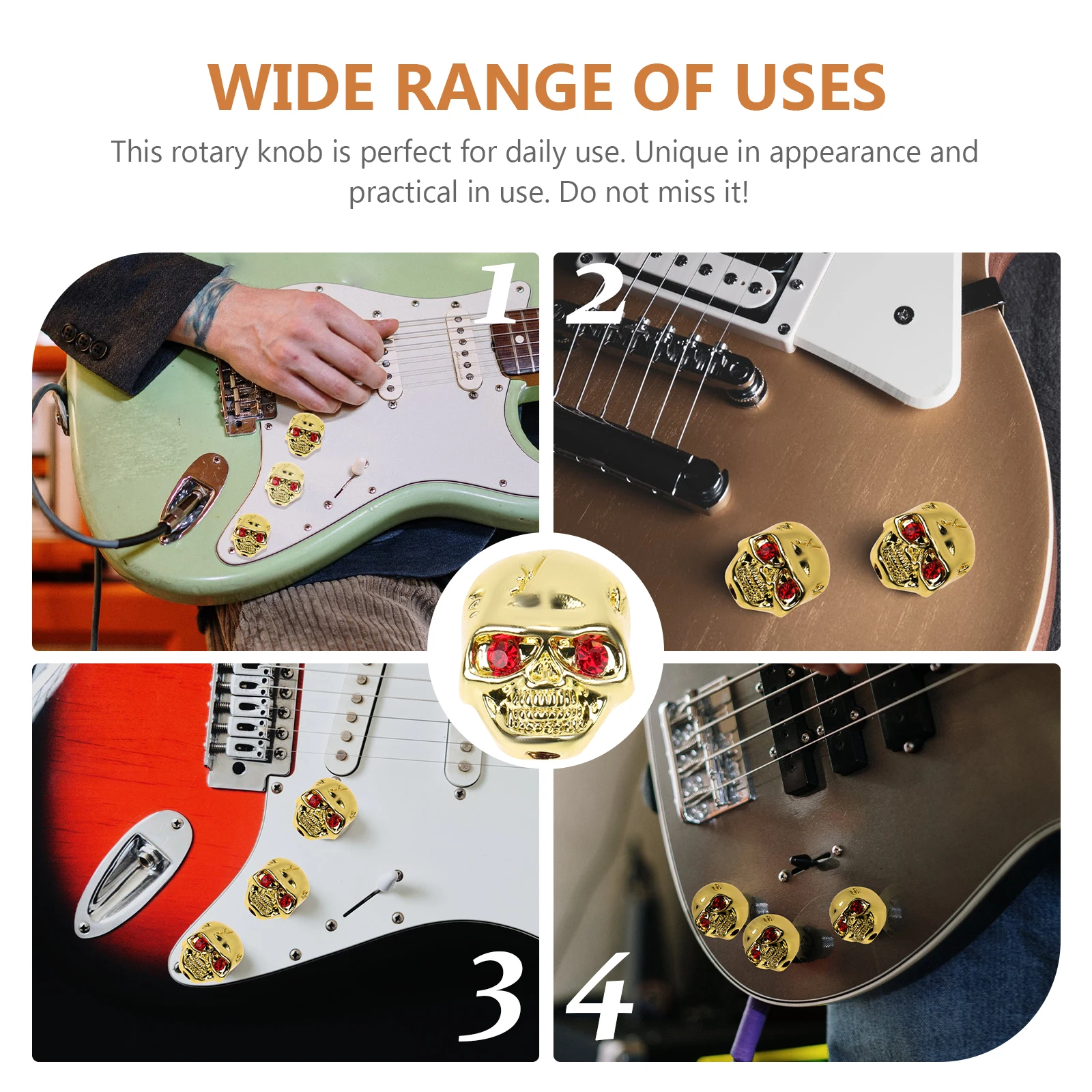 

Electric Guitar Knob Cap Bass Control Knobs Volume Caps Professional Potentiometer Hats Amplifier for Metal