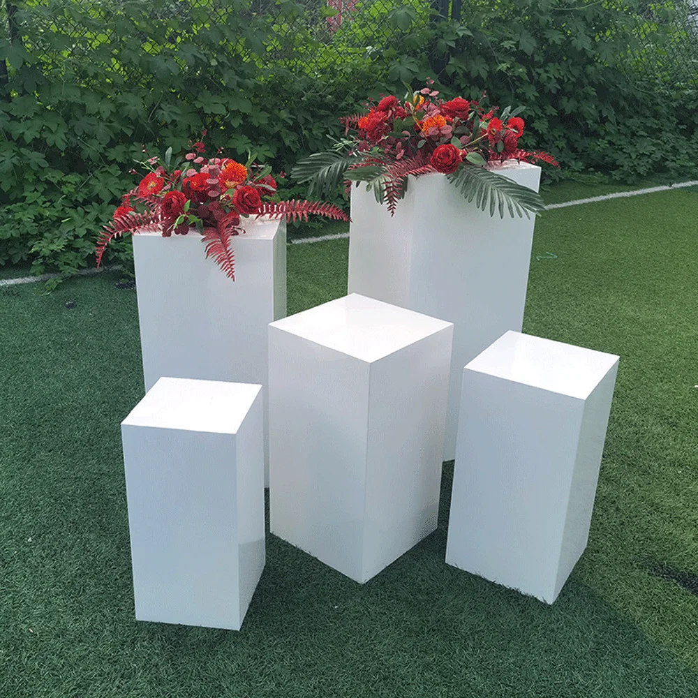 Simple Desing Square Metal Display Stands Wedding Flower Stand Cake Stand Set For Event And Party
