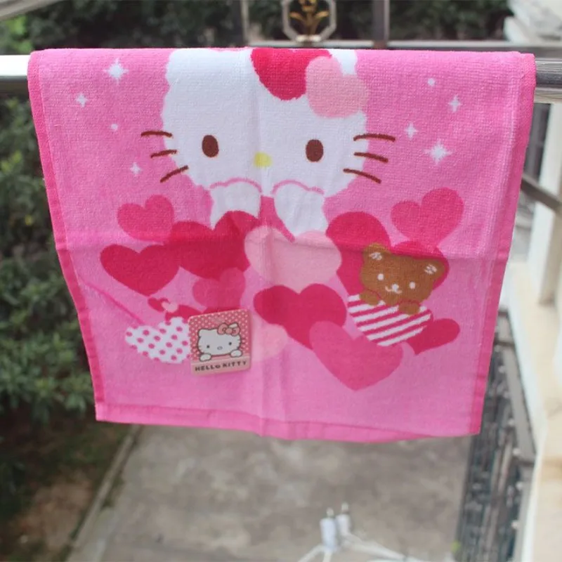 Hello kitty boys and girls new sweet and cute creative cartoon printing soft, comfortable and skin-friendly pure cotton towel