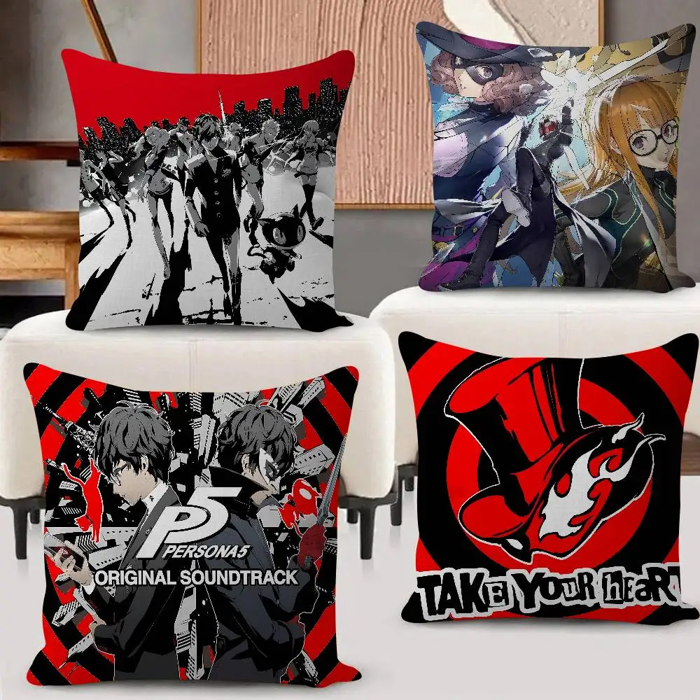 Anime P-PersonaS Pillow Case Fashion Square Pillowcase Bedroom Sofa Room Ins Decoration Leisure