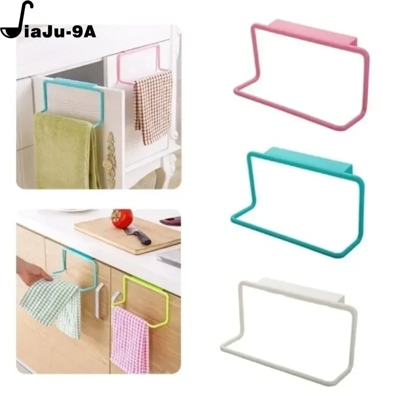 Multi-purpose Kitchen Cabinet Door Back Plastic Towel Holder Dishcloth Hanger Rack