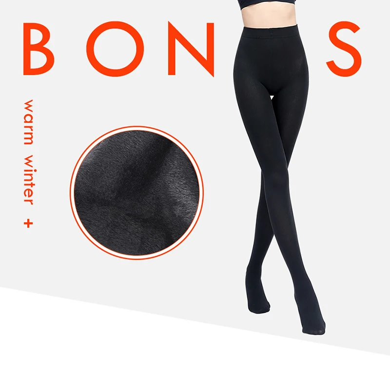 BONAS Women 1000D Winter Warm Tights High Elastic Plus Size Autumn Pantyhose Sexy Slim Collant Femme Legins Women\'s Stockings