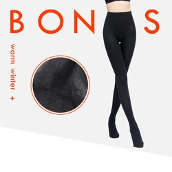 BONAS – collants chauds et élastiques pour femmes, 1000D, taille Plus, automne, bas Sexy, Slim, hiver