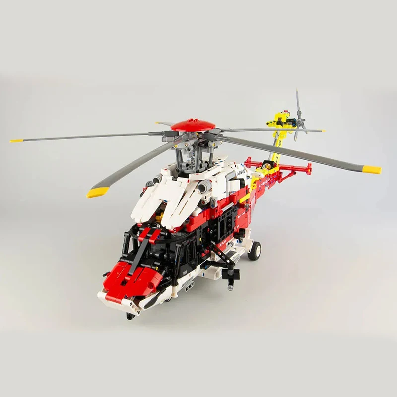 Bibilock Technical Airbus H175 Rescue Helicopter Building Blocks with Power Motor MOC Assemble Bricks Toys Gift For Adult