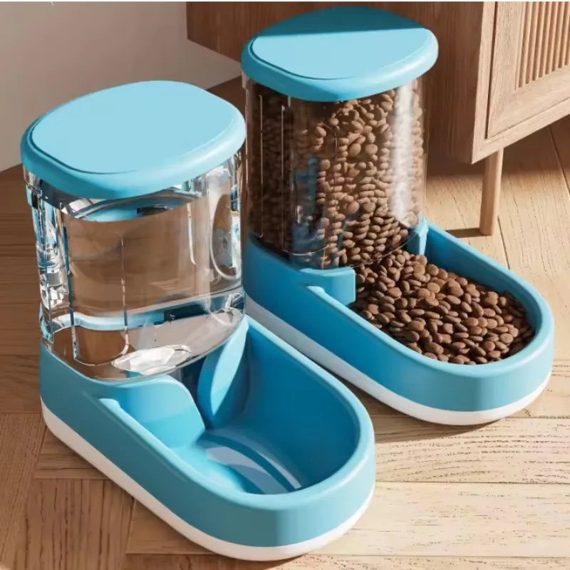+Automatic Gravity Pet Feeder & Water Dispenser, Large Capacity for Dog/Cat, Save Effort, No Plug Needed Pet Supplies