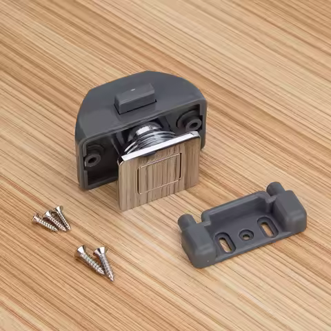 Lockset Button Catch Lock Black Caravan Latch Knob Chrome Lock Cupboard Door Motorhome Cabinet Camper Practical