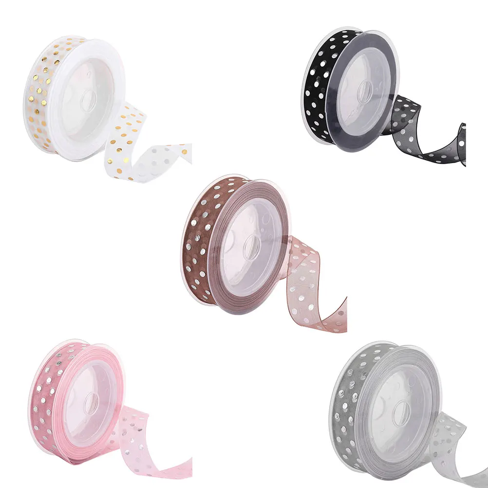 

Dotted Packaging Reusable Polyester Ribbon Band for Party Packaging Band For Party Gift Craft Decorations
