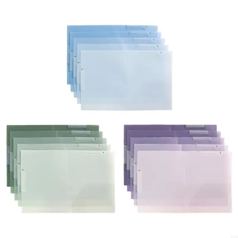 5pcs Folder File Besar Dengan Penjepit Rotating Hold 40 Sheets 12x18inch File Lengan