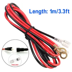 Car Cigarette Lighter Installation Cable 1m/3.3ft Car Charger USB Cable Power Cord 18AWG 10A Copper Wire with Fuse Car Interior