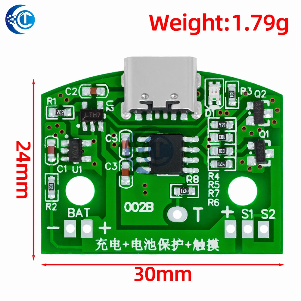8w Type-C Table Lamp Circuit Board USB Charging Three Gear Stepless Dimming Led Touch Small Night Lamp Control Module green