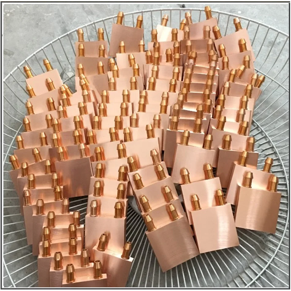 Red copper water-cooled cooling fin 40x40 80mm computer CPU graphics card water-cooled plate semiconductor pure copper cooling