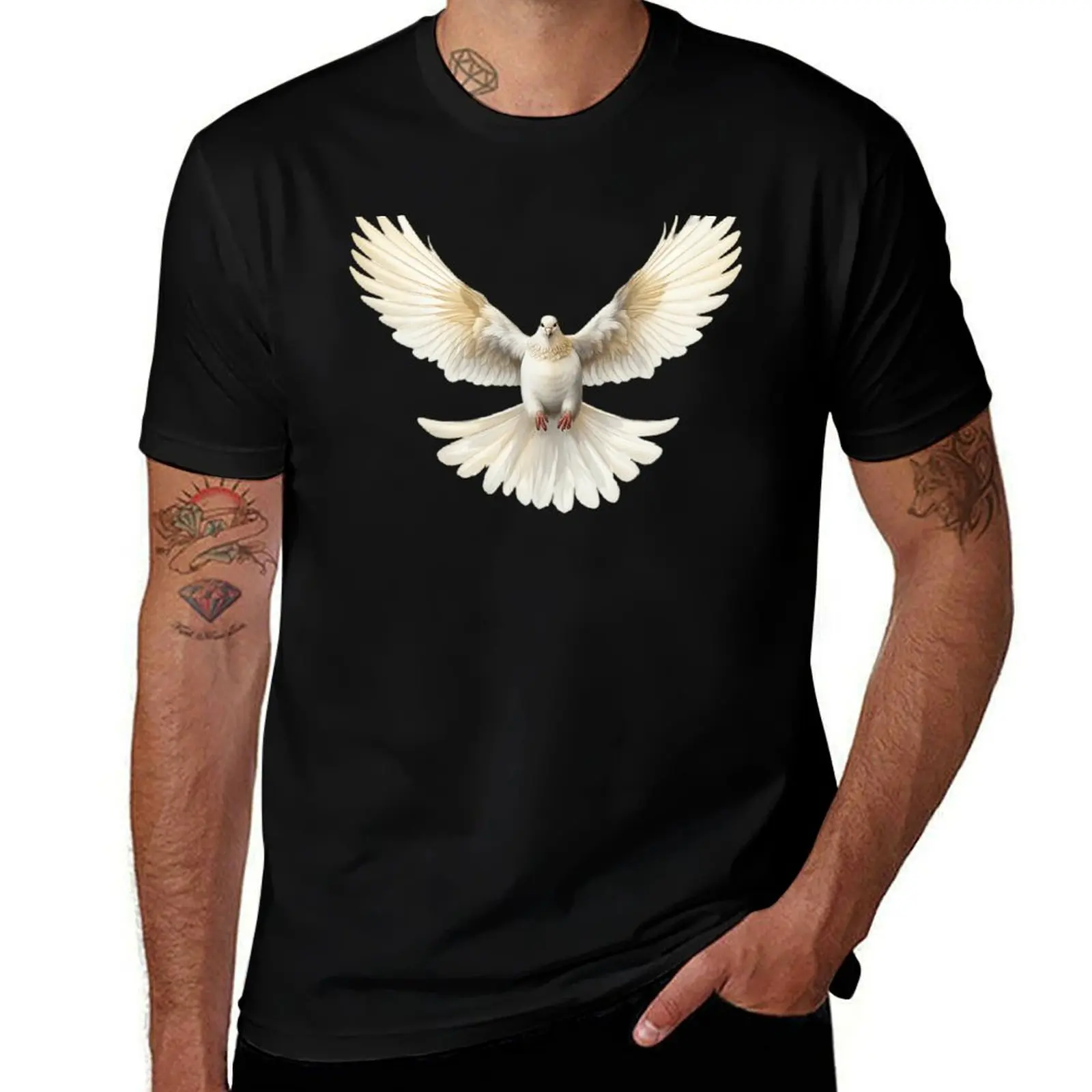 White Dove T-Shirt plus size tops quick-drying sports fans summer top mens fashion