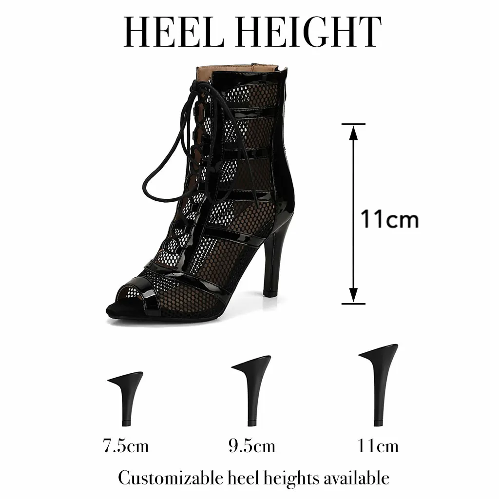 Jazz Dance Shoes Women Modern Dance Salsa High-Top Sandals Dance Hall Shoes Ladies Fashion Sexy High-Heeled Suede Boots