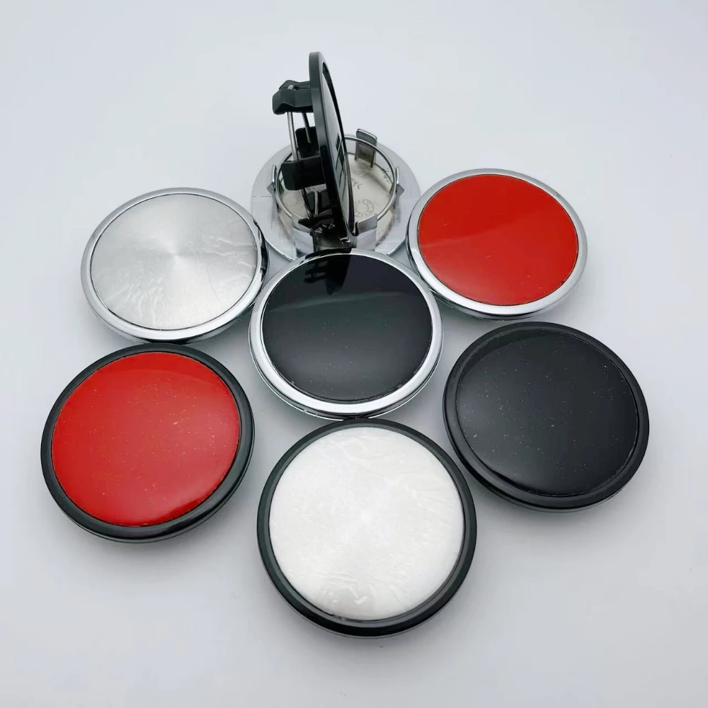 

4pcs 65mm Car Wheel Center Caps With Balck/Silver/Red Emblem Wheel Rim Caps Hubcaps Auto Hub Dust Cover Replace Car Accessories