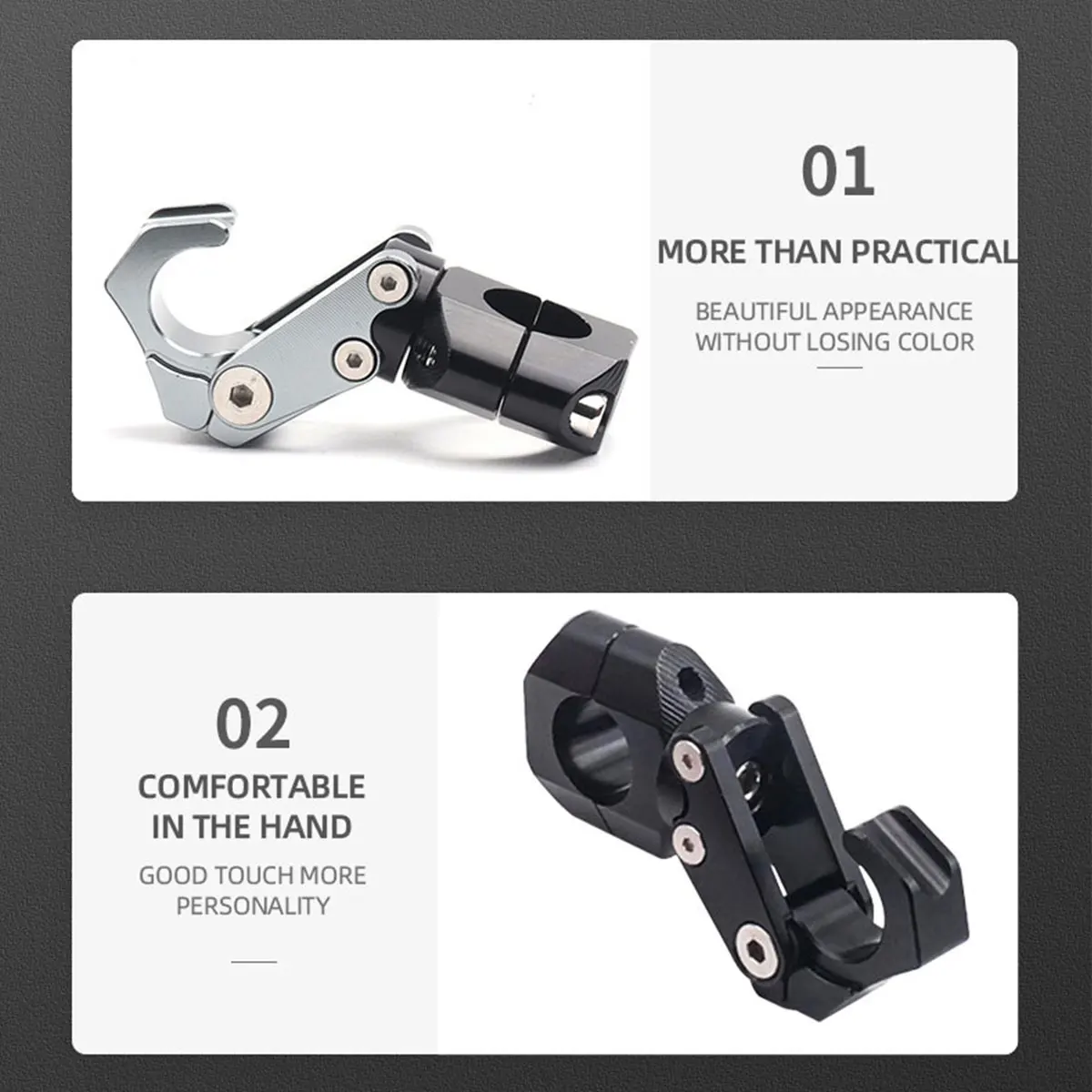 1x دراجة نارية تعديل اكسسوارات سبائك الألومنيوم طوي هوك لهوندا المقود هوك خوذة حامل تخزين الأمتعة 22-30 مللي متر