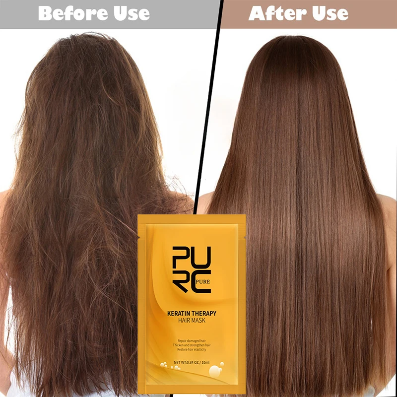 

PURC Keratin Hair Mask Smoothing Straightenig Soft Repair Drying Damaged Frizz Hair Professional Women Nourish Hair Care Product