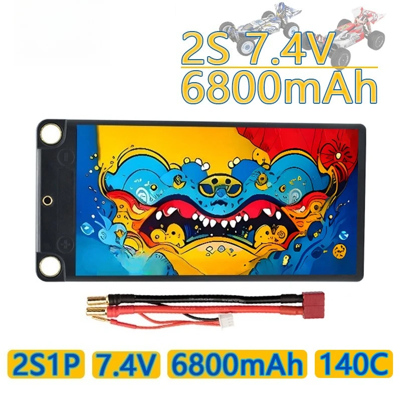

6800mAh 2S 7.4V 140C Compatible with 1/10 Remote Control Car Climbing Car Model Lithium Battery