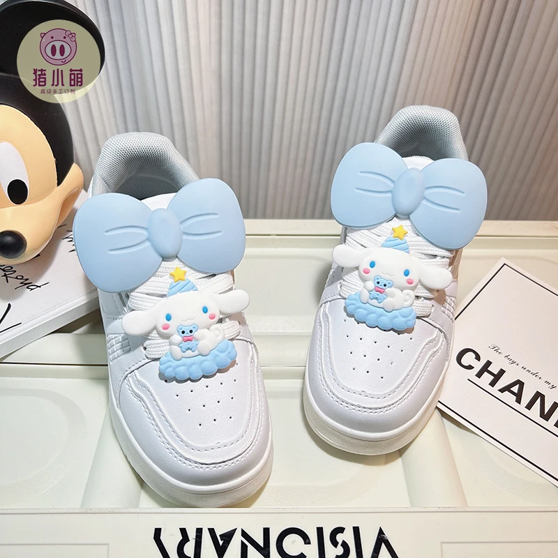 Kawaii Cinnamoroll Sanrio Heelys Roller Shoes Cute Roller Skates Teen Student Girls White Sports Skates Skate Shoes Removable