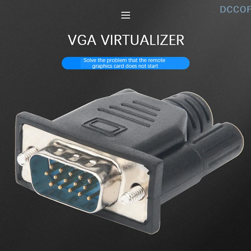 1080P 60HZ VGA Virtual Display Adapter Male Dummy Plug EDID Headless Emulator