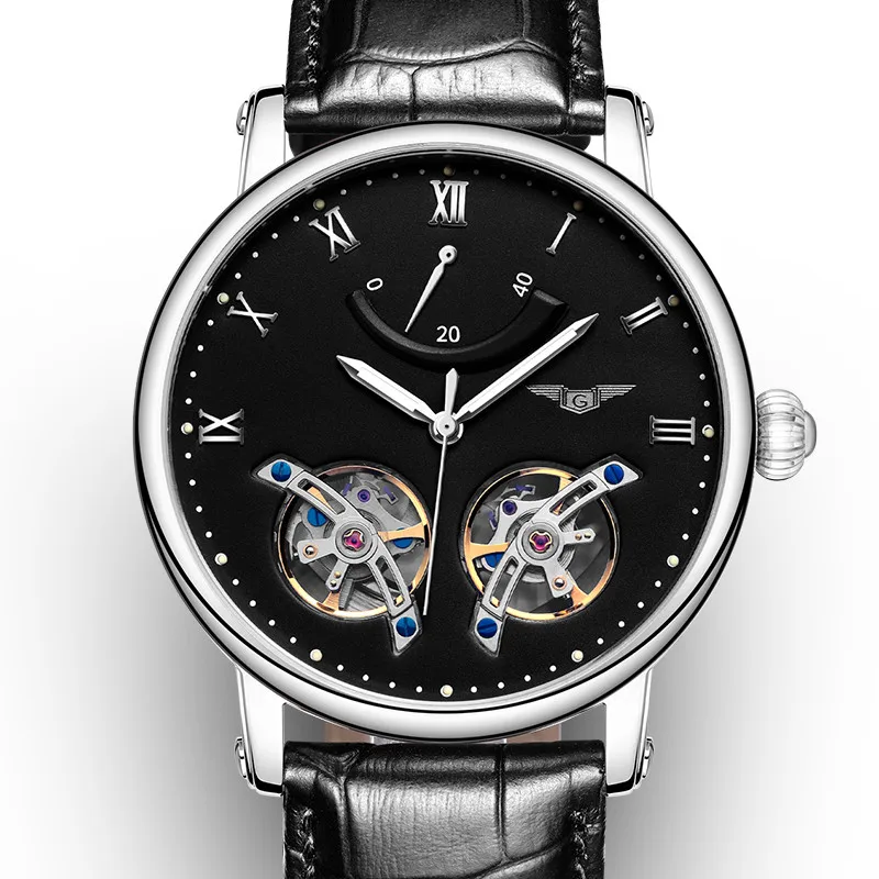GUANQIN Men\'s watches Top Brand Luxury Mechanical Automatic watch for men Tourbillon Waterproof Sapphire mirror Power Watch