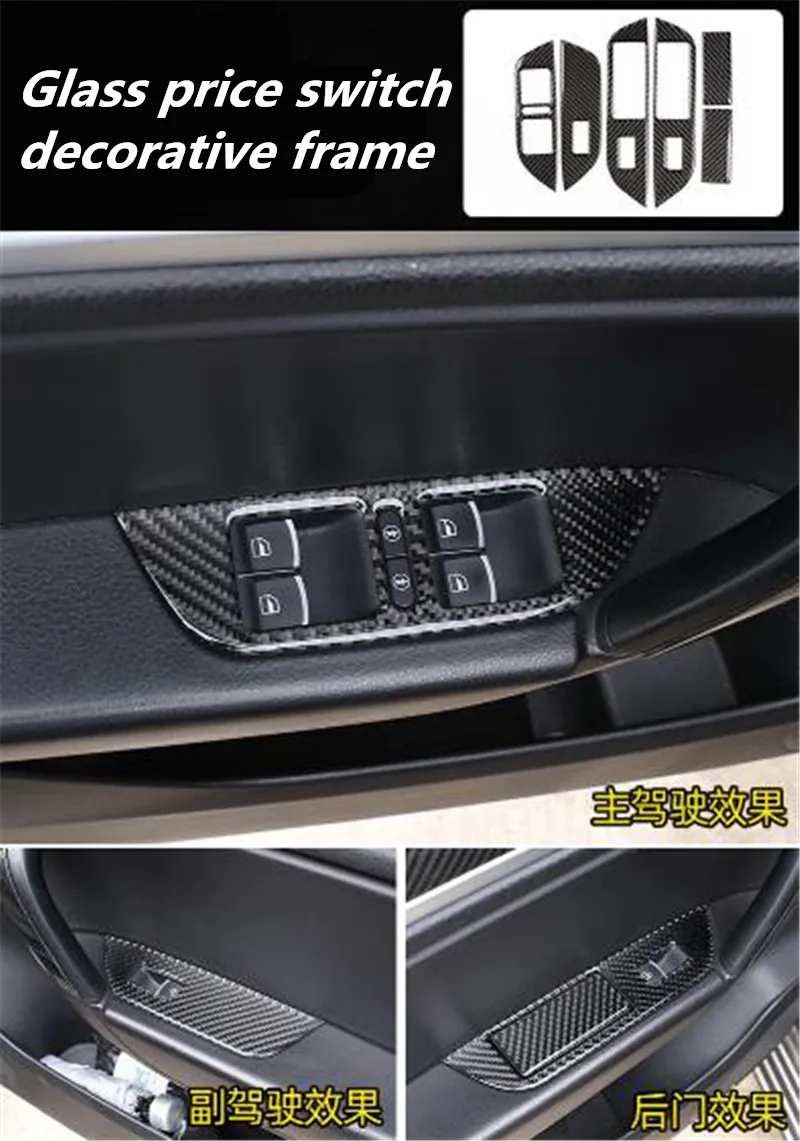 

6pcs/lot Car stickers Epoxy Carbon Fiber Glass price switch decorative frame for 2011-2018 Volkswagen VW Touareg