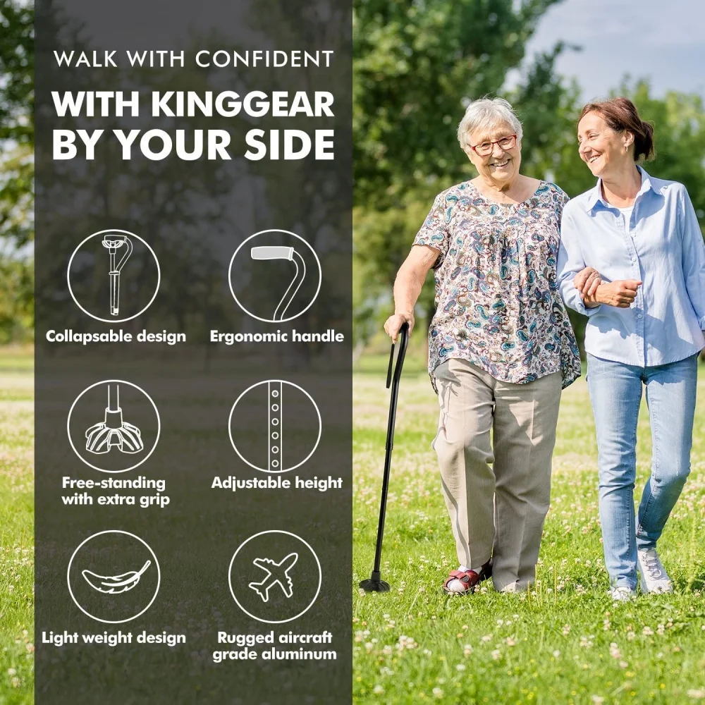 Collapsible Telescopic Folding Cane Elder Cane LED With Alarm Walking Trusty Sticks Elder Crutches For Mothers The Elder Fathers