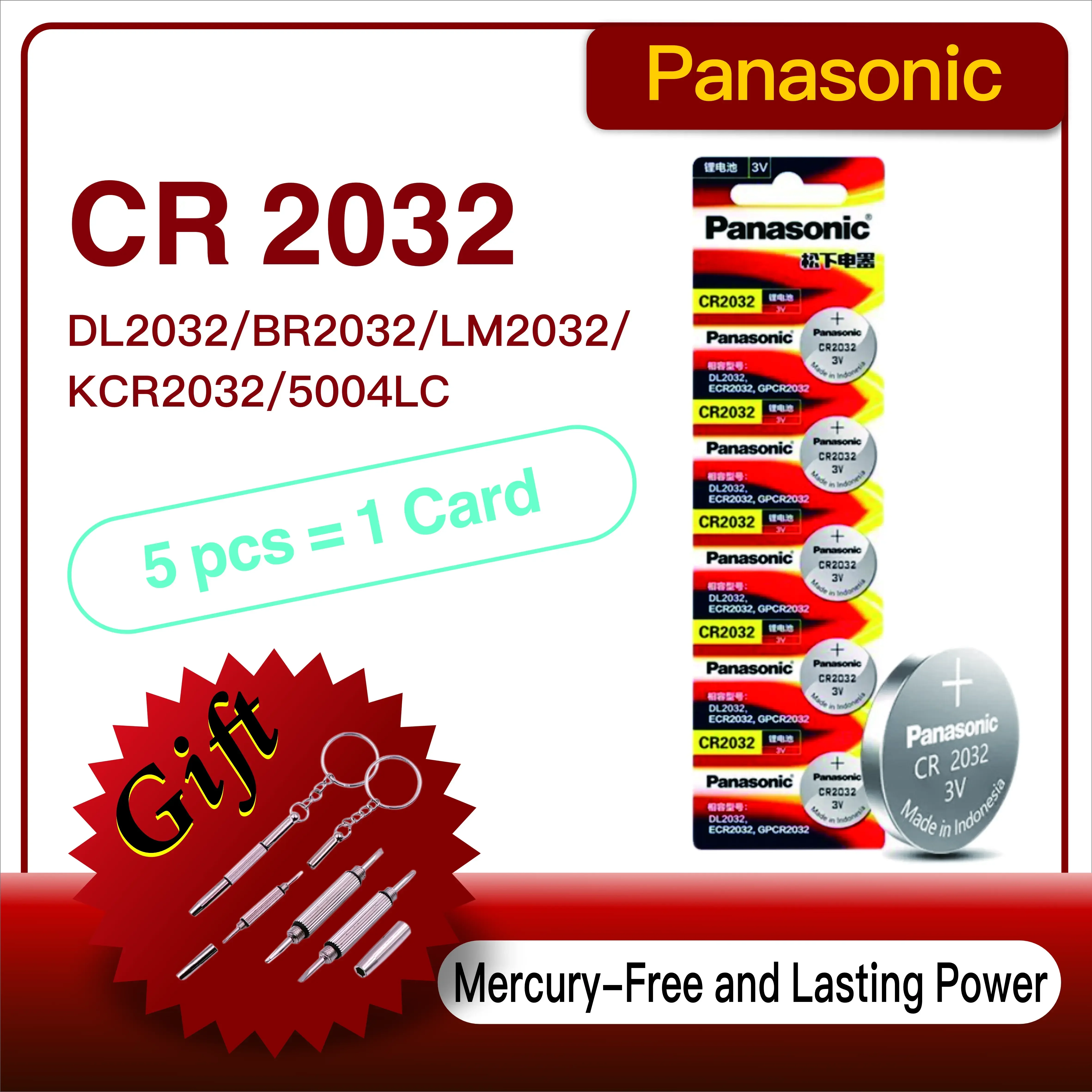 

NEW 5-60pcs Original Panasonic CR2032 CR 2032 3V Lithium Battery For Watch Calculator Remote Control Toys Button Coins Cell