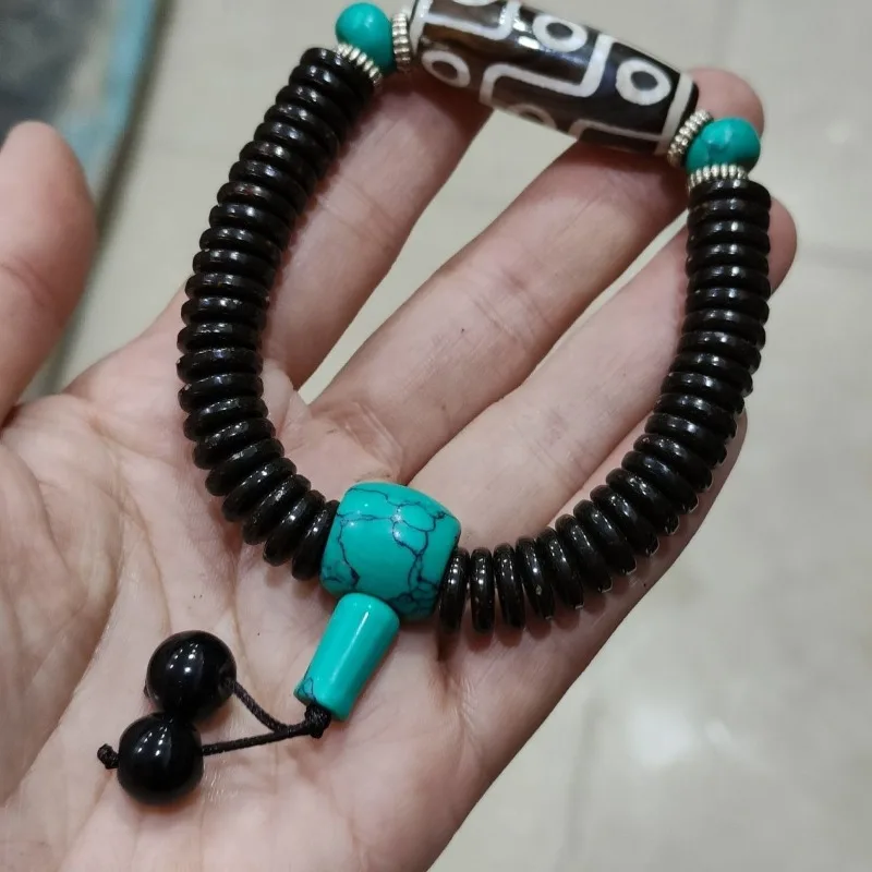 

Retro Dzi Bead Agate Bracelet Men's and Women's Bracelet Three Eyes Nine Eyes Day