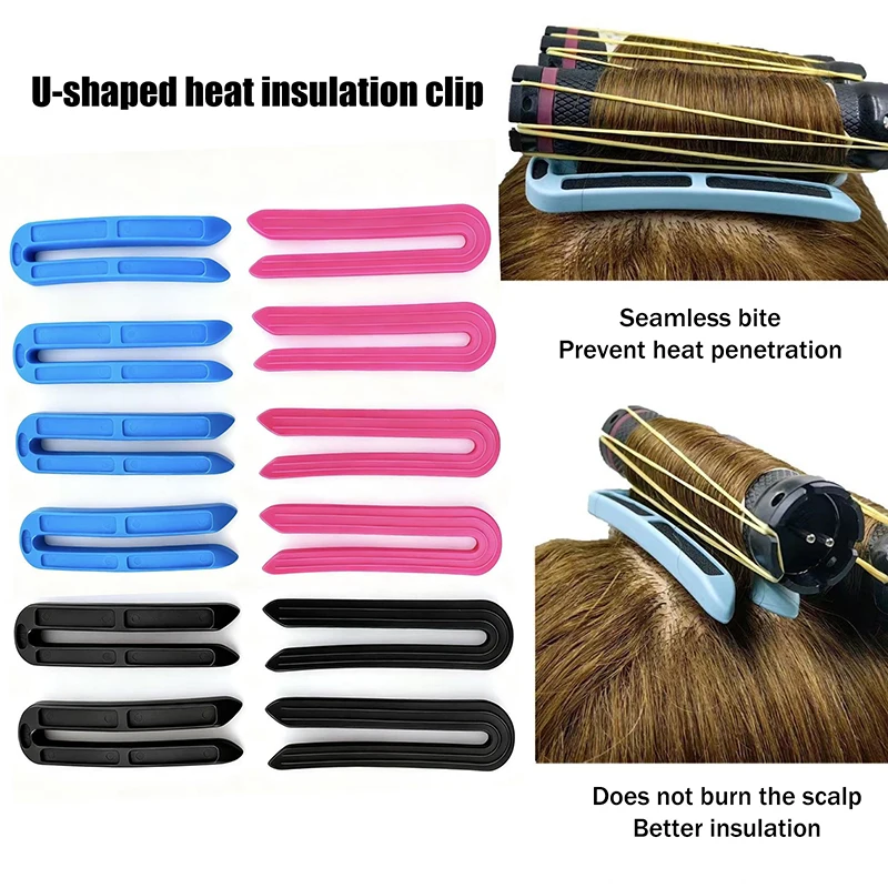 

【6/12Pcs U-shaped Insulation Clip High Temperature Salon Hair Perming Barber Perm Hair Pad Curly Accessory Styling Tools】