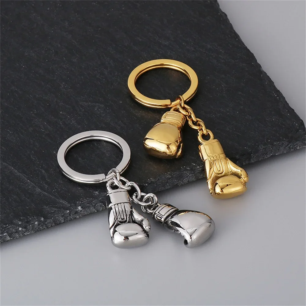 Fitness Boxing Gloves Keychain 6 Colors Metal Boxing Key Ring Backpack Decoration Keyring for Men Club Match Cool Gift