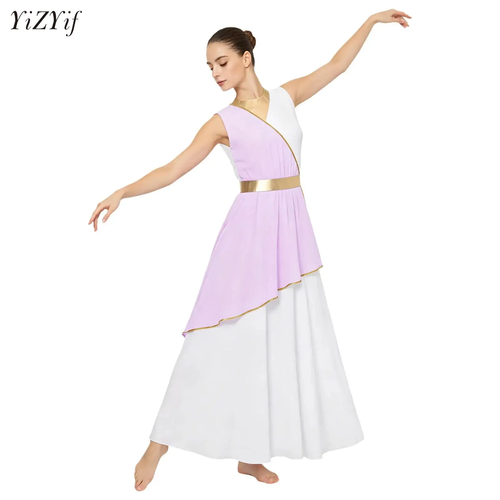

Women Ancient Greek Toga Dress Costumes Adults Grecian Sleeveless Gown Tunic Long Dress for Halloween Dress Up Cosplay Theme