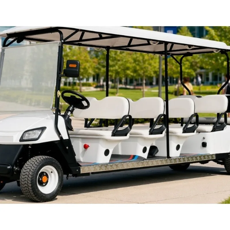 Factory Direct 10 Seat Electric Sightseeing Cart 72V 100Ah Battery Dual Brake System Resort Shuttle Custom Color y77