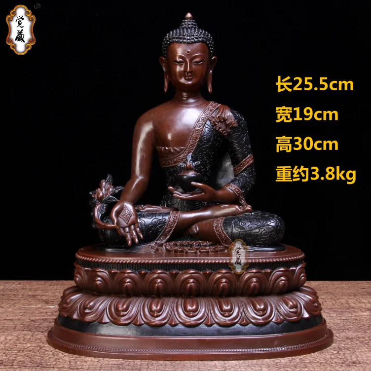 30CM large TOP High grade All-powerful Pharmacist Buddha statue home family Temple efficacious bless Talisman brass Handmade ART