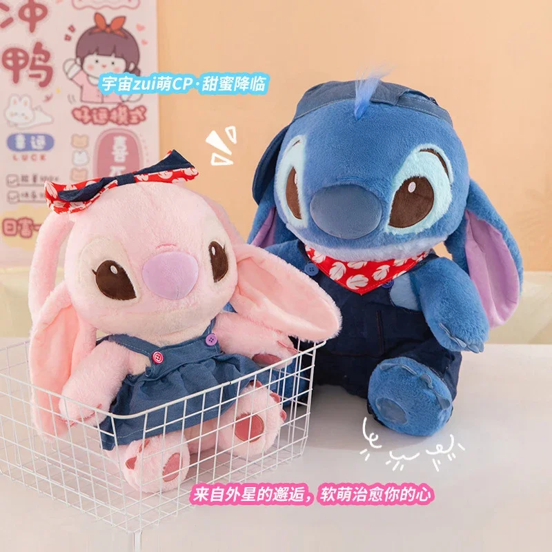 

Kawaii Disney Plush Toy Stitch And Angel Couple Plaything Stuffed Animal For Kids Birthday Gift Cute Filled Playthings Soft Toys