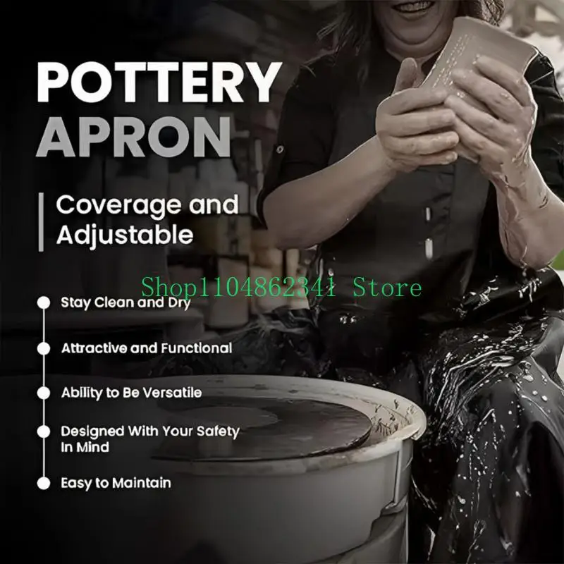 5ASD Volledige dekking aardewerk schort gesplitst been unisex schort met pocket schilderij schort