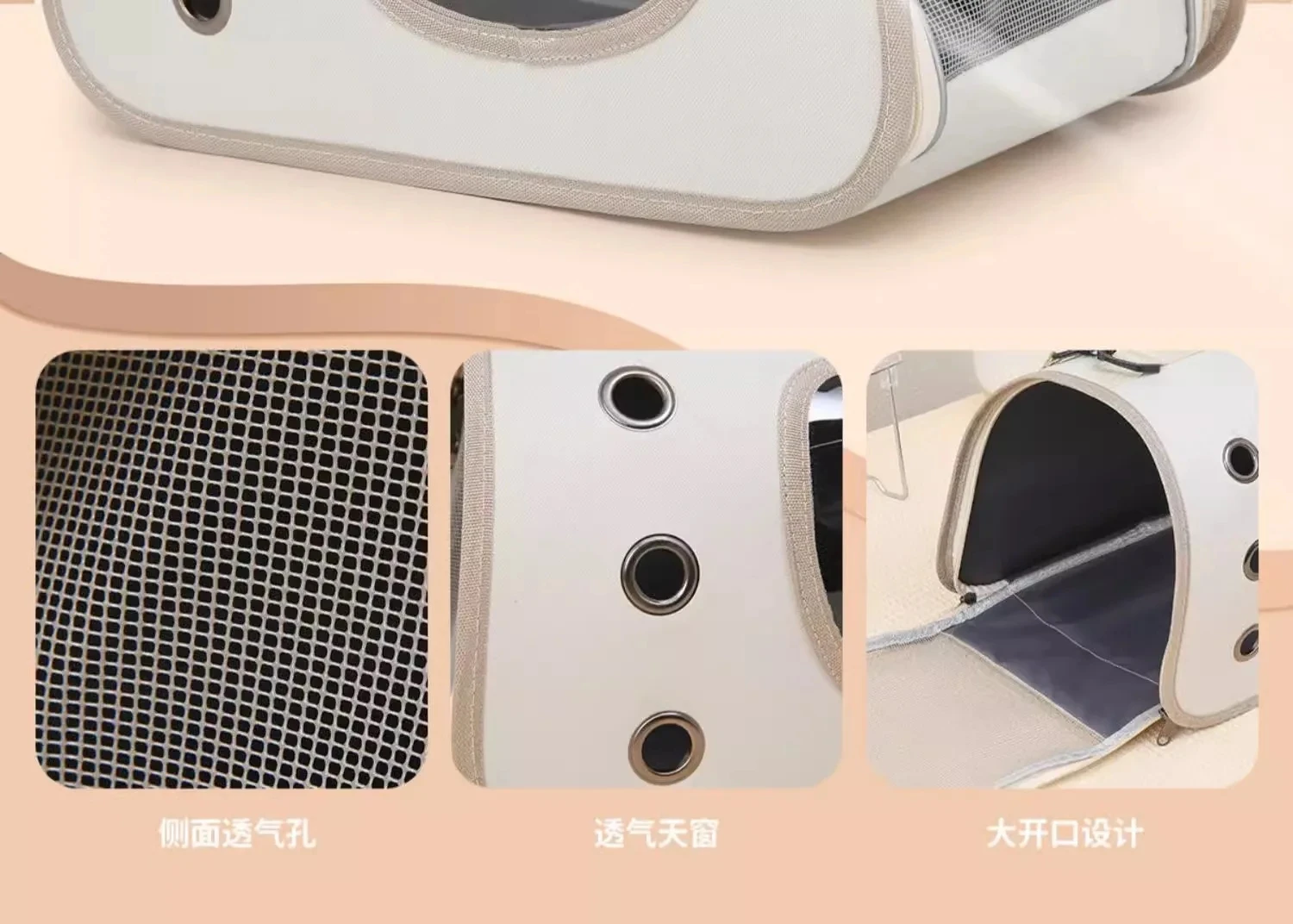 حقائب قطط ذات سعة كبيرة للتهوية مع شبكة قابلة للطي وخفيفة الوزن وجيدة التهوية وحقيبة كتف ناعمة الجوانب ومستلزمات الحيوانات الأليفة #6