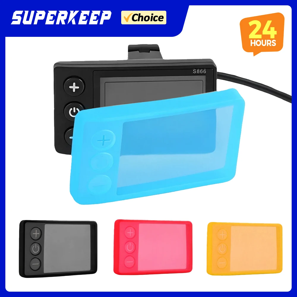 Para s866 display de bicicleta elétrica medidor lcd 24v 36v 48v para controle kickscooter wp plug painéis exibição lcd peças capa silicone
