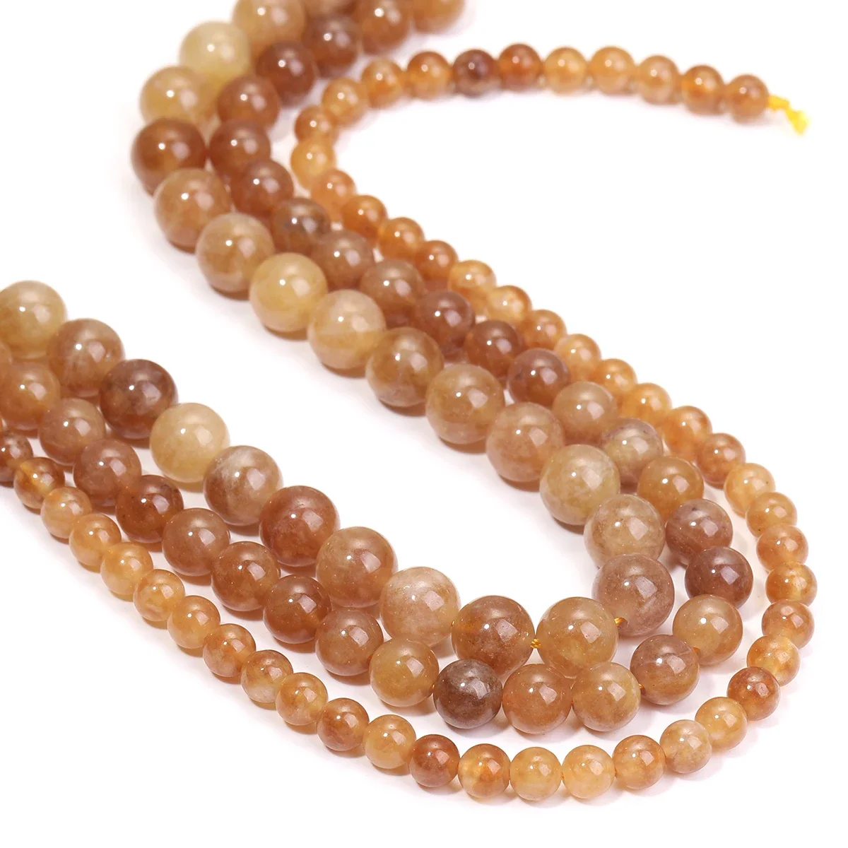 Colored Yellow Jasper Loose Beads 6/8/10mm  Round Gemstone Diy Beads Men Women Bracelet Necklace Accessories 1 Strip