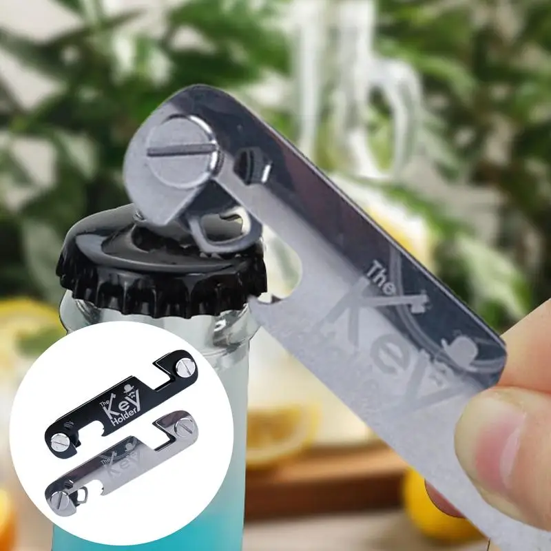 Key Organizer Key Chain Key Case Bottle Opener 2-in-1 Compact Keychain Multifunctional Stainless Steel Key Organizer For Adults