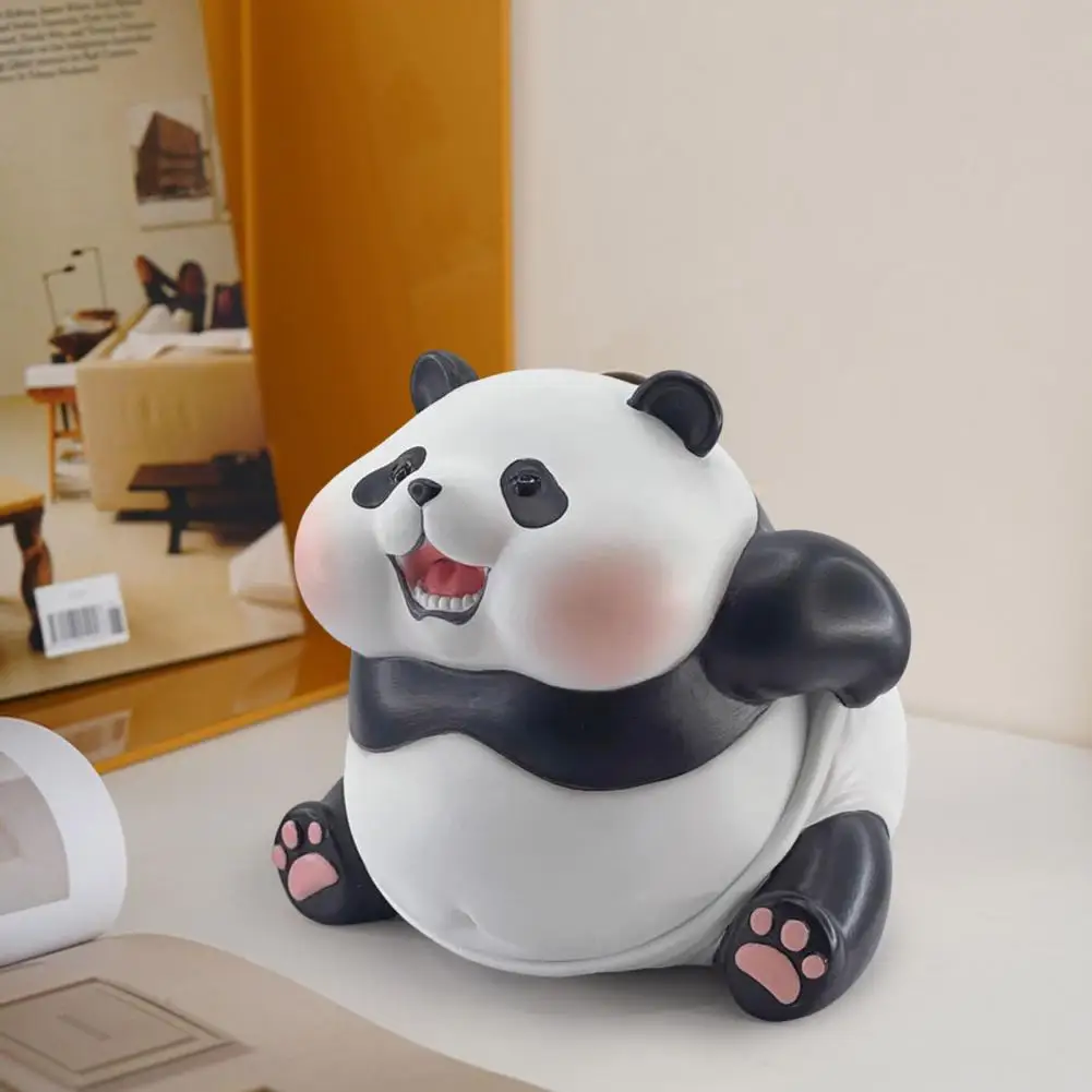 Cartoon Panda Ornament Resin Office Desk Panda Sculpture Chubby Panda Figurine Home Decor Pandas Lovers Gift