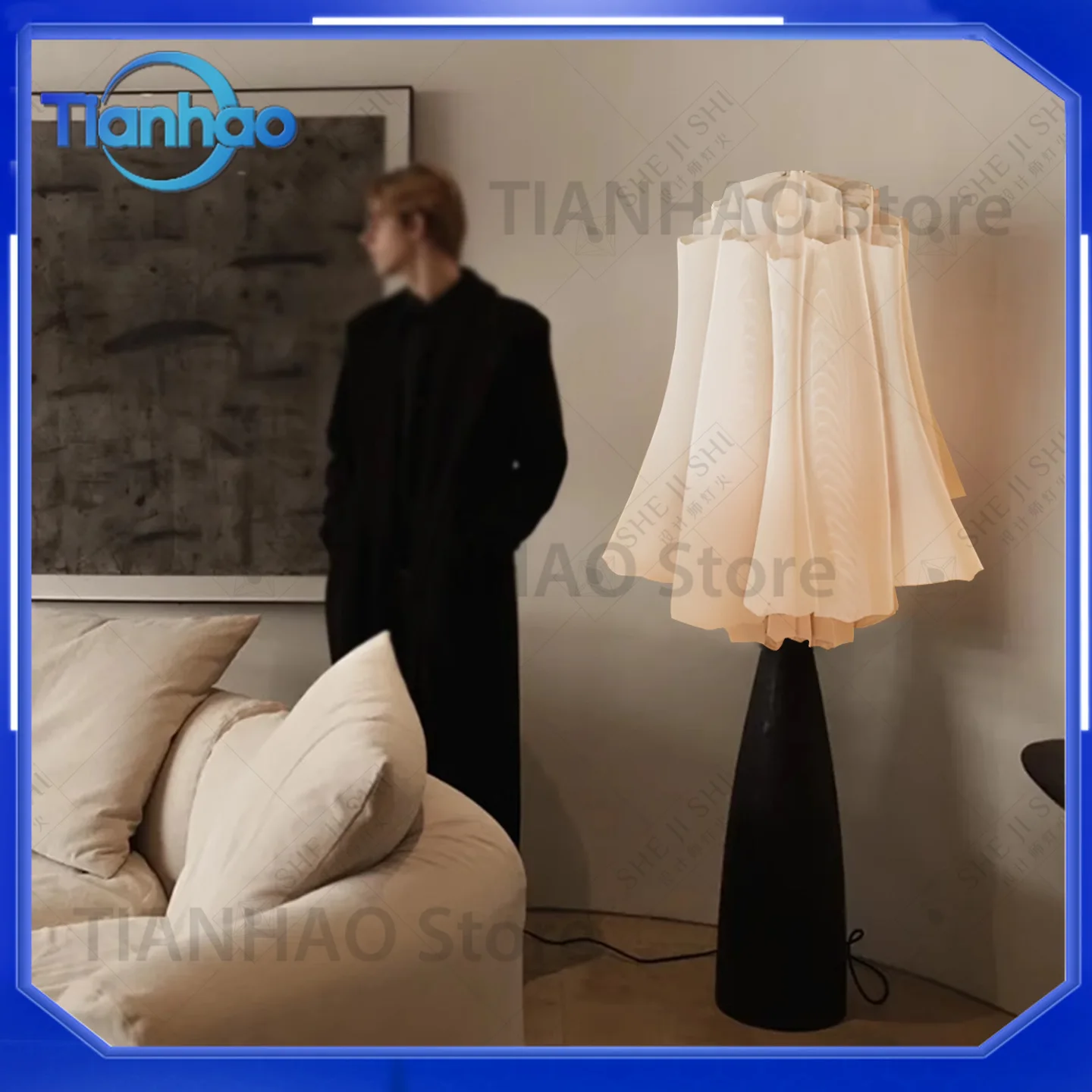 Floor Lamp for Living Room Mid Century Modern Designer Sofa Side Hotel Bedroom High End Art Clothing Store Wabi Sabi Ambient