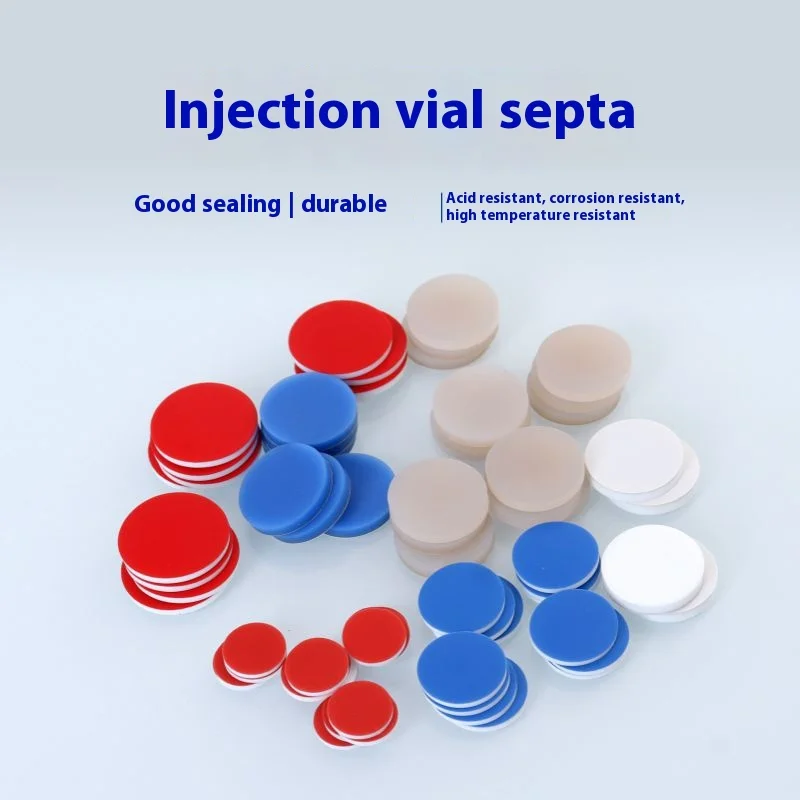 PTFE Silicone Composite Gasket Glass Sample Bottle Chromatography Sample Bottle PTFE Septa Injection Bottle Teflon Gasket 100pcs