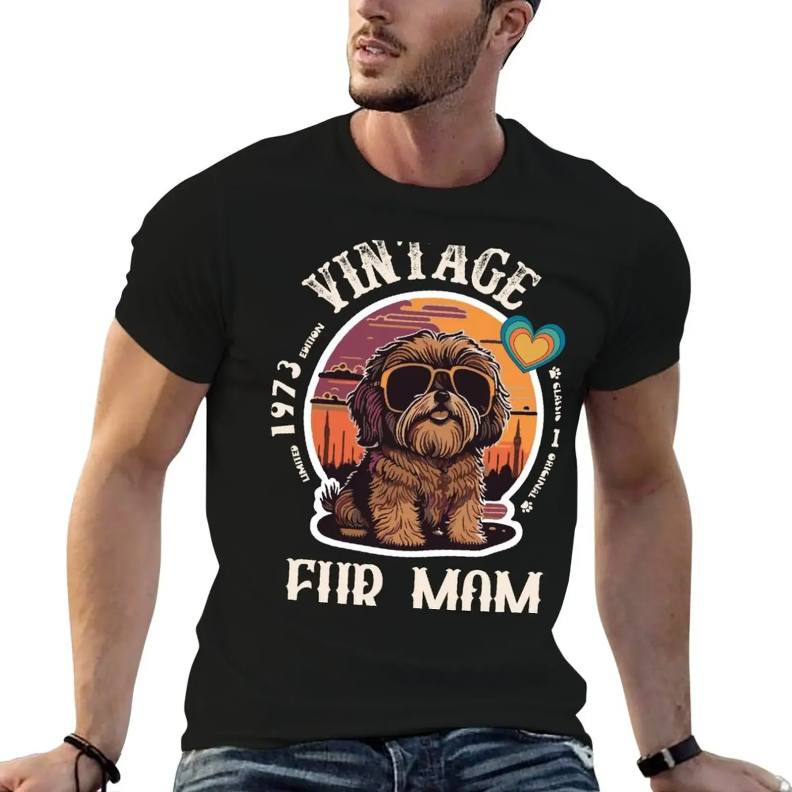 Vintage Fur Mom 50 Years Old 1973 Vintage Gift Tee Decorations merch T-Shirt customs design your own anime tshirt mens clothes