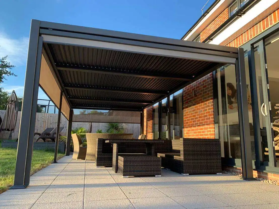 Outdoor Leisure Sun Protection Pavilion Anodizing for Rust Prevention and Rain Protection Gazebo Beautiful Chinese Style Pergola