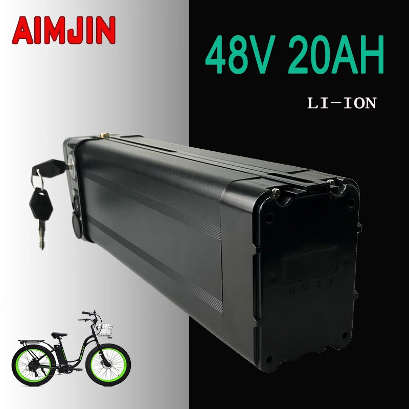 48V 20000 mAh Li-ion Battery Pack 20Ah Suitable for Silverfish Electric Bicycles with  Anti-theft Lock