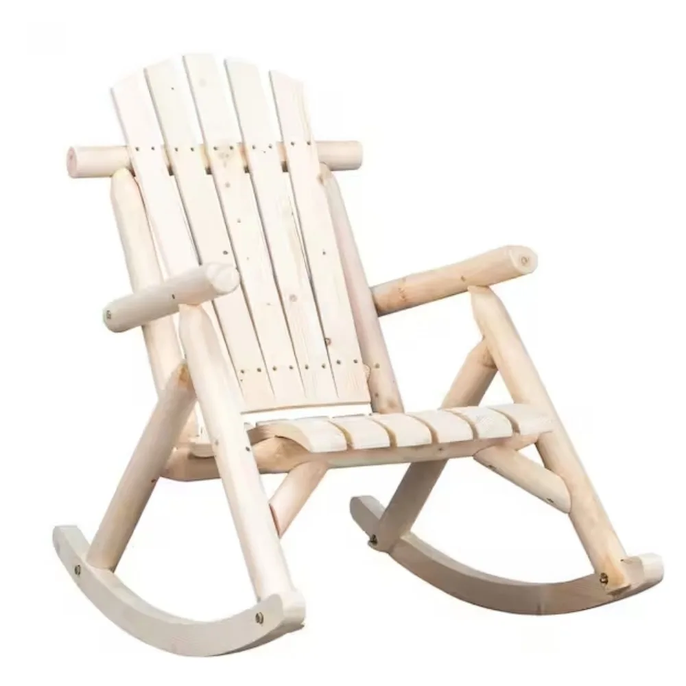كرسي هزاز خشبي، سجل التنوب Adirondack Rocker، كراسي صالة أثاث خشبية خارجية لحديقة الفناء الخلفي والشرفة #5