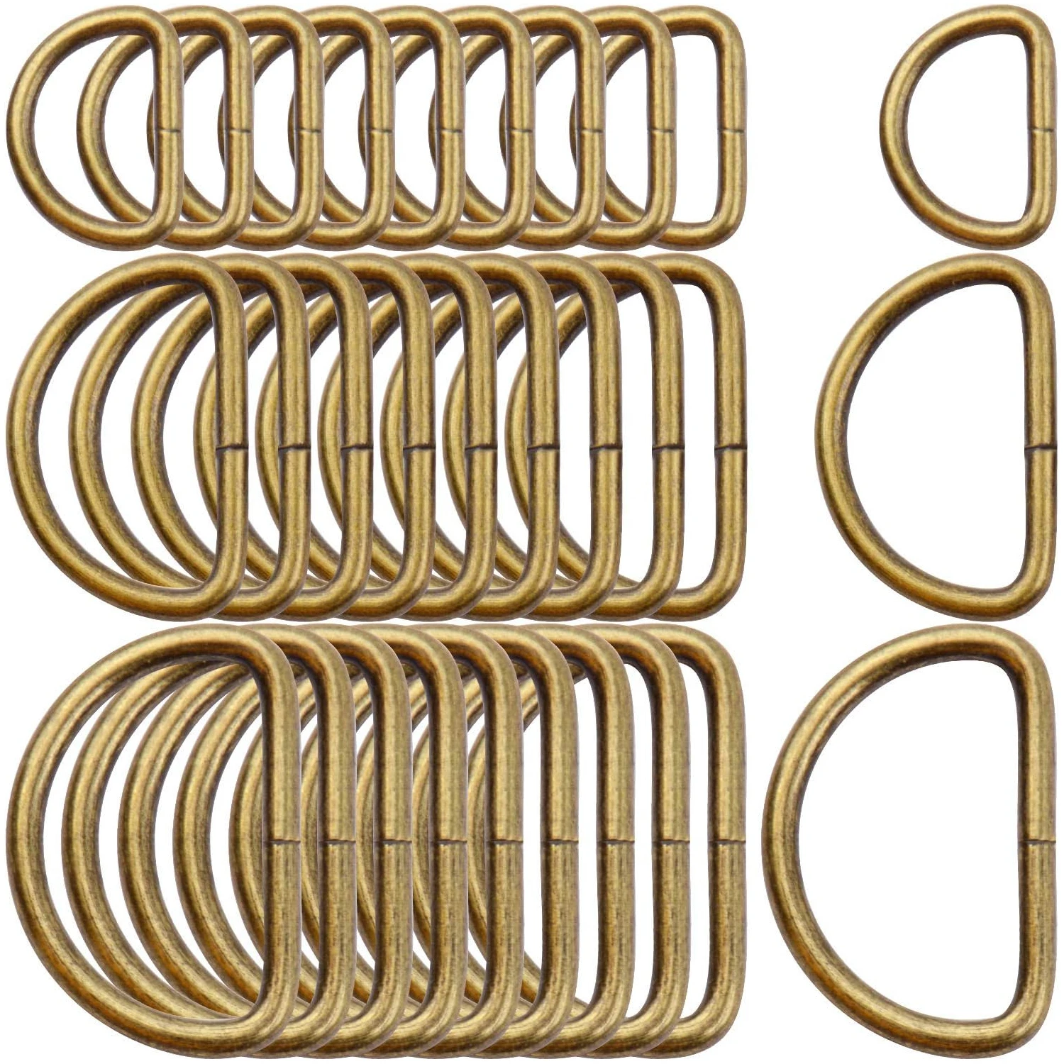 

100pcs Multi-Purpose Metal D Rings Semi-Circular D Rings Hardware DIY Accessories for Bags Pet Collars Chain Bags