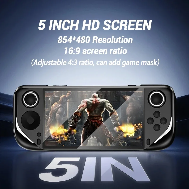 New E6 Handheld 5-inch Full Fit Ips High-definition Screen Handheld Game Console Rk3326 Chip Open-source System Arcade Psp Duel